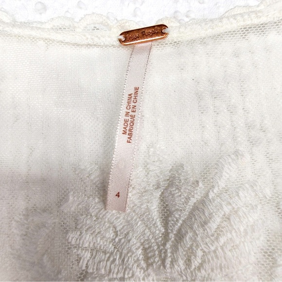 Free People Reign Over Me White Lace Mini Dress Rare NWOT - Picture 11 of 11